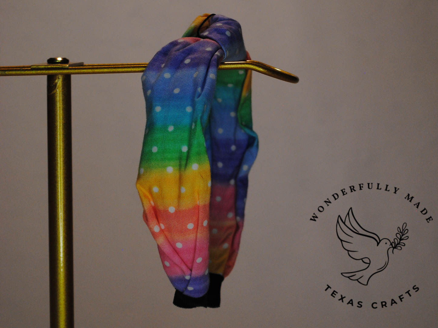 Rainbow with White Dots Headband