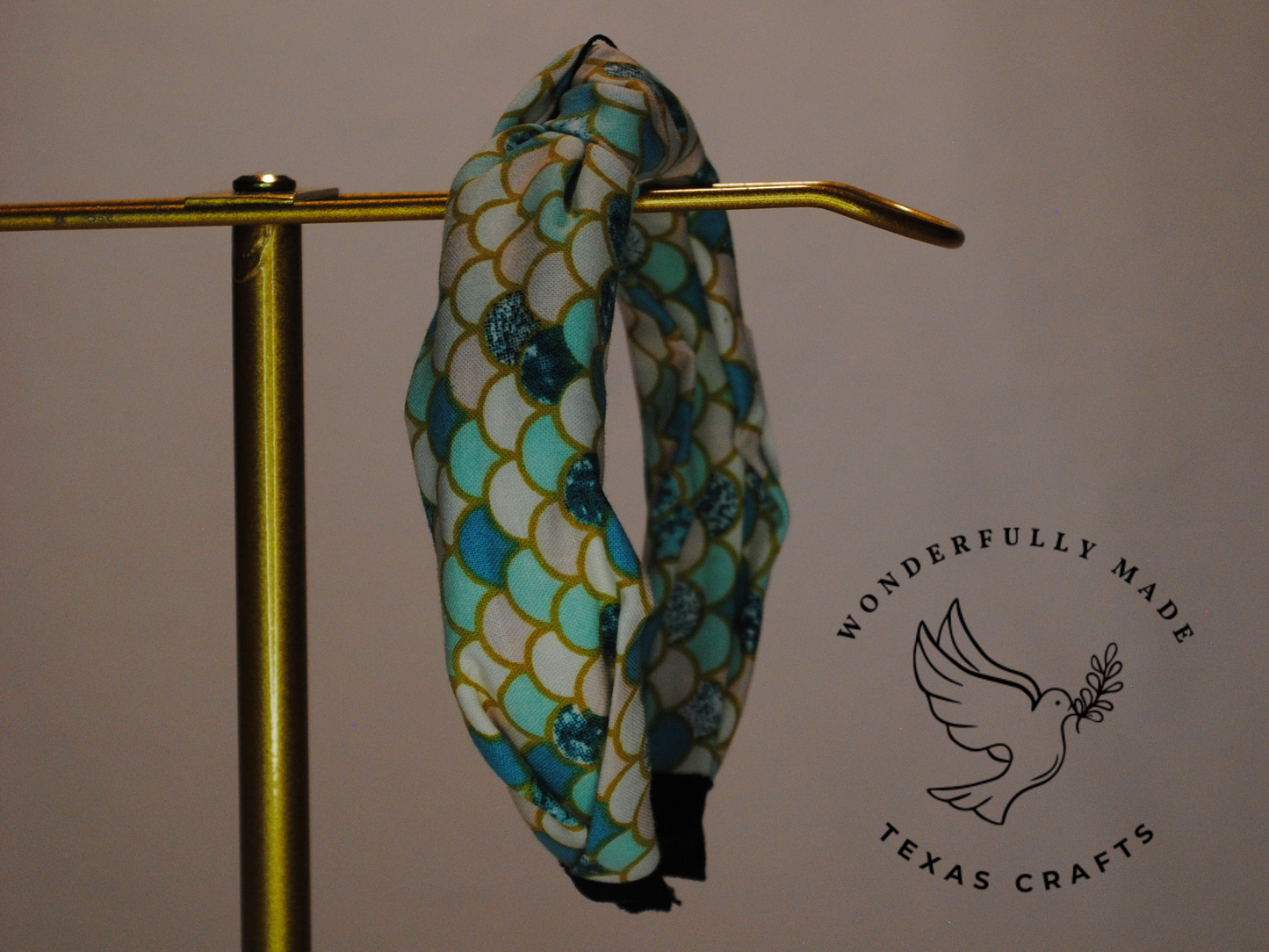 Teal Mermaid Scales Headband