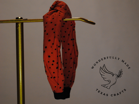 Orange with Black Dots Headband
