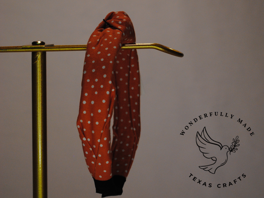 Orange with White Dots Headband