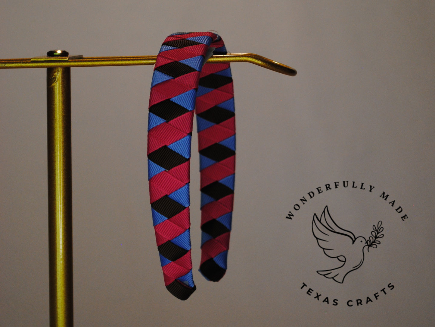 Pink and Brown Woven Headband
