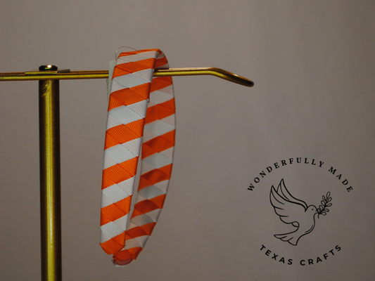 Orange and White Woven Headband
