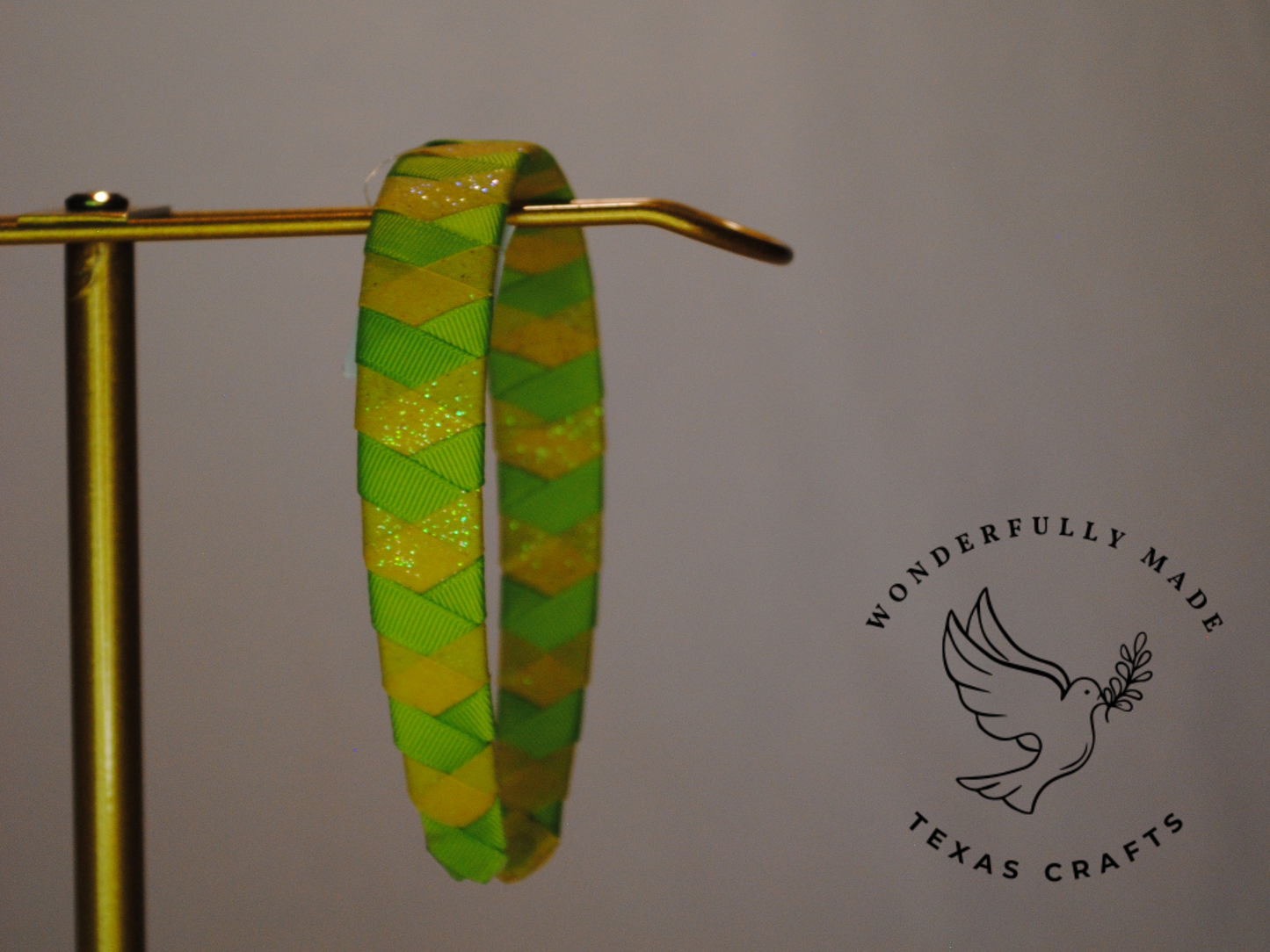 Yellow and Green Glitter Headband
