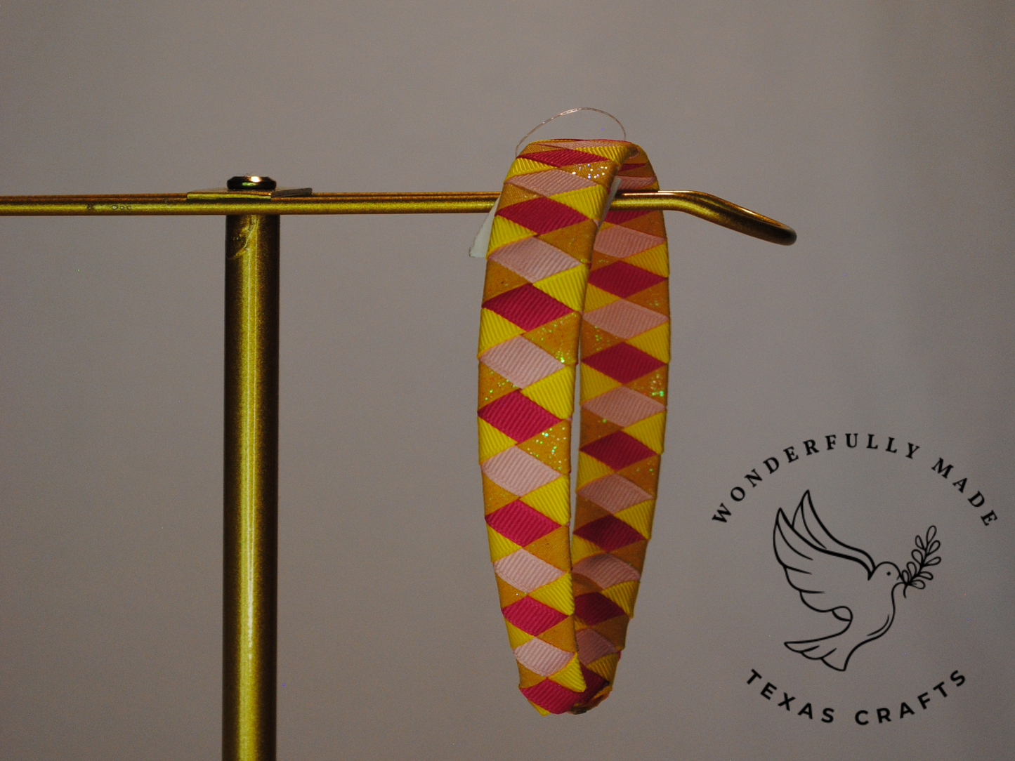 Pink and Yellow Glitter Headband