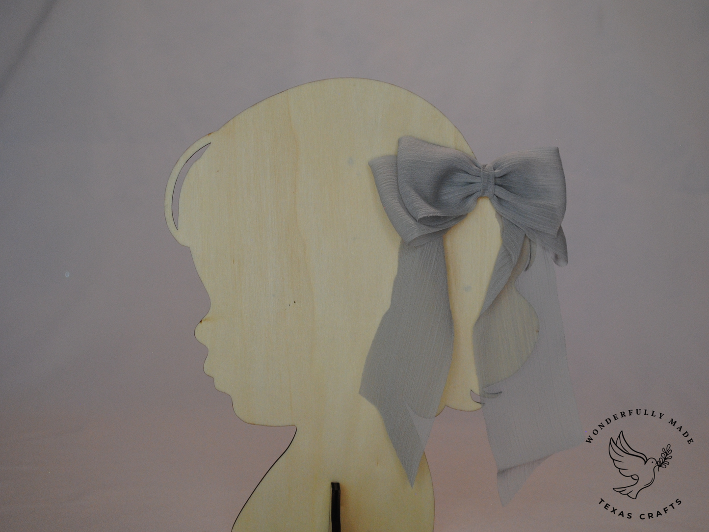 Gray Chiffon Bow