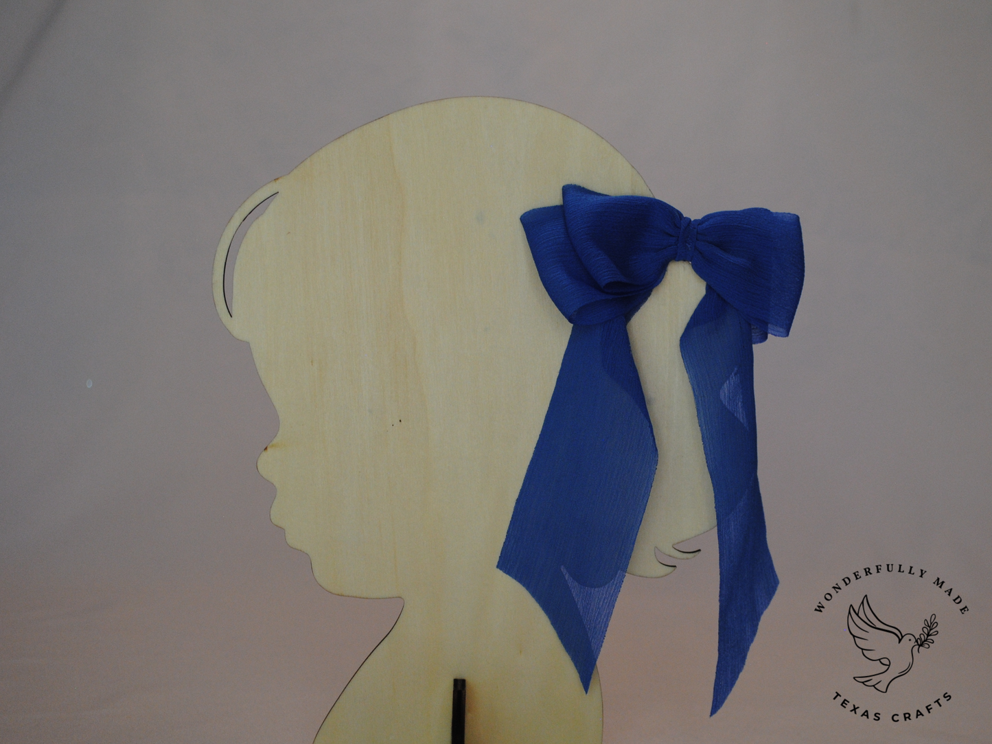Blue Chiffon Bow