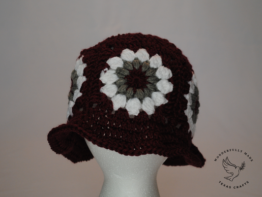 Maroon Sunburst Bucket Hat