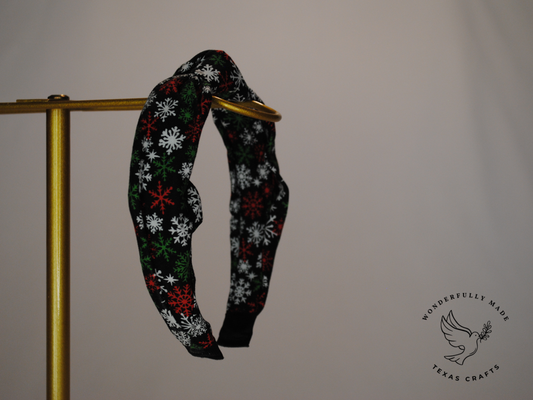 Red and Green Snowflakes Headband