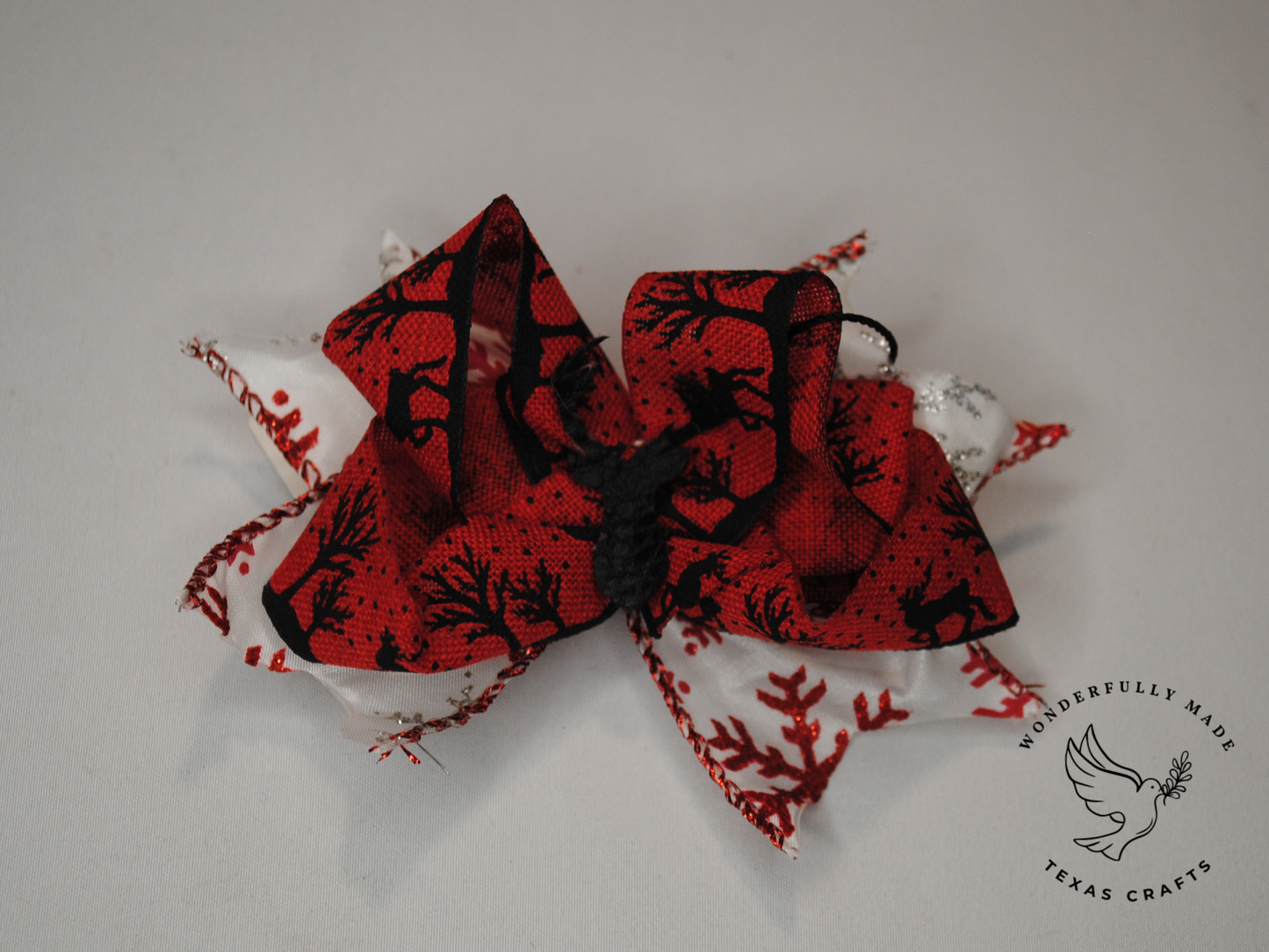 Red Reindeer mini bow