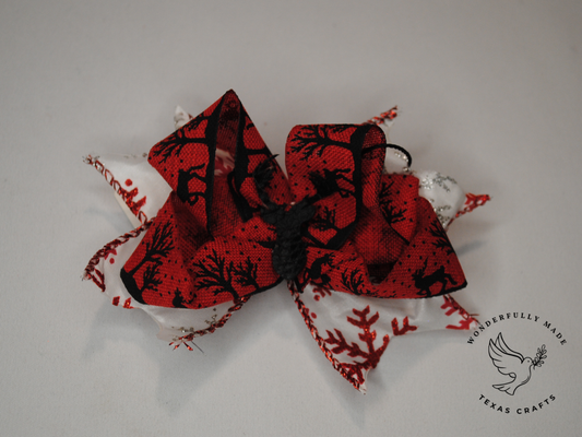 Red Reindeer mini bow