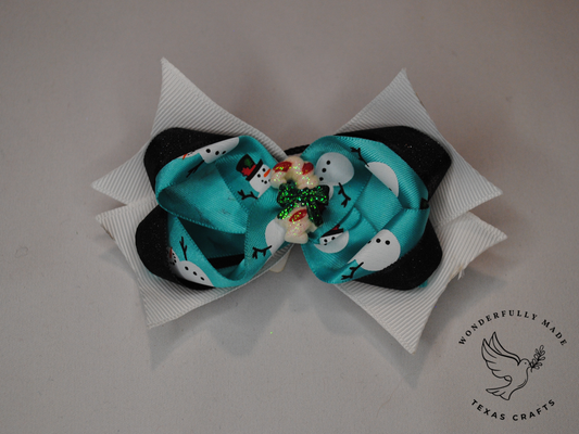 Snowman mini bow