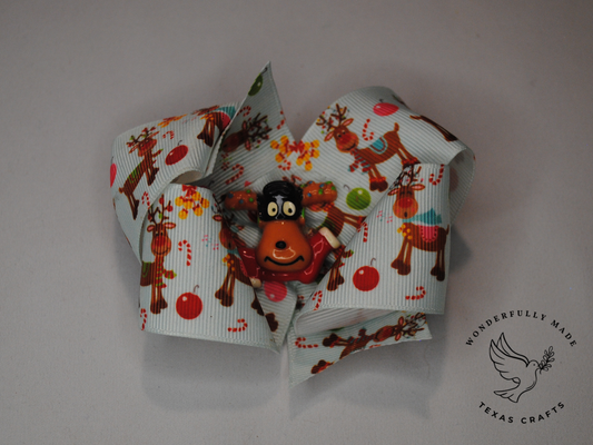 Goofy Reindeer mini bow