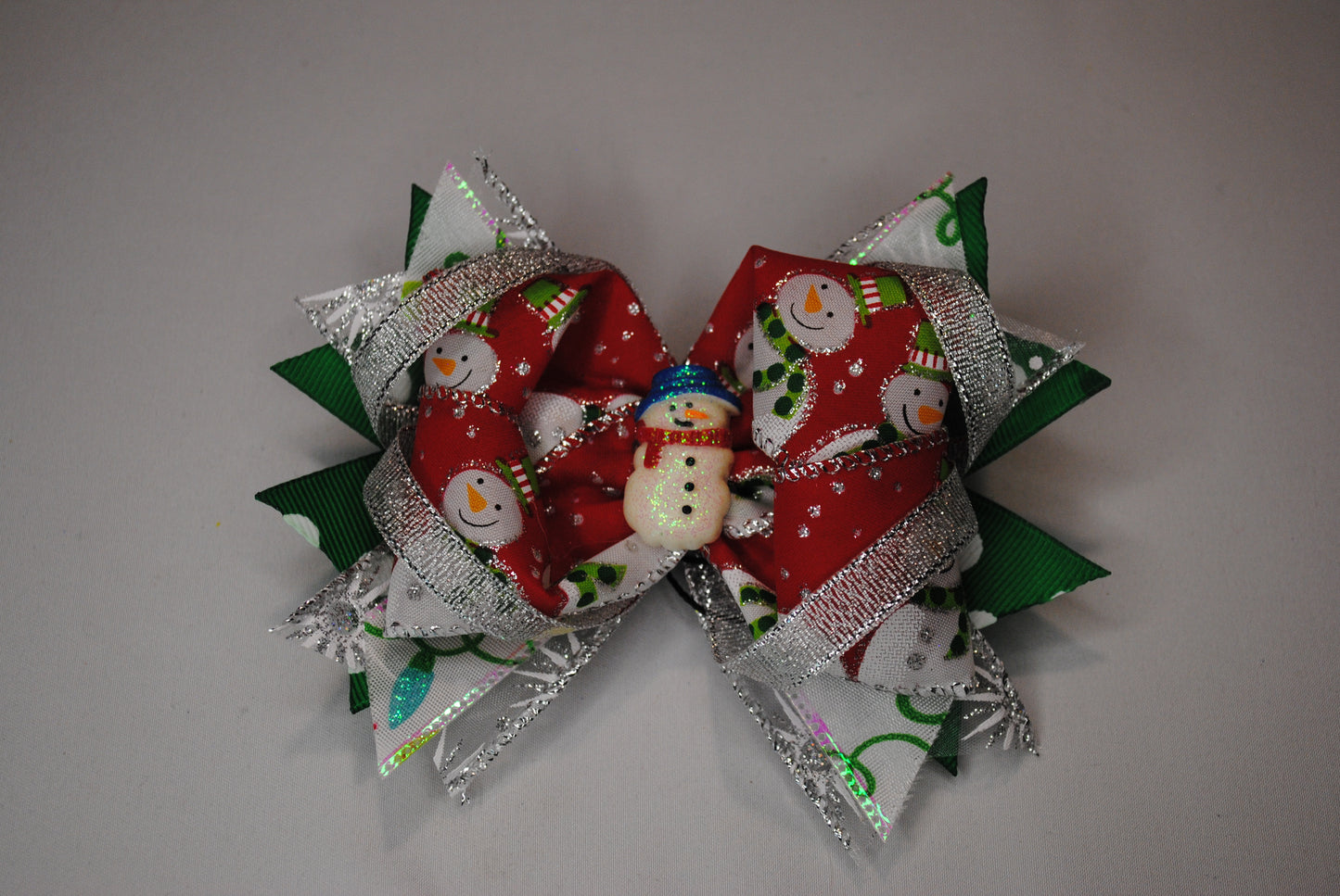 Red Snowman mini bow