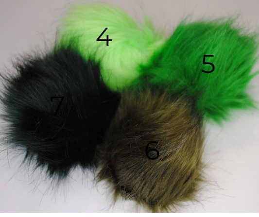 Green Faux Fur Pom for Beanie