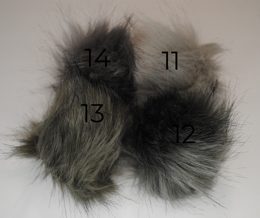 Gray Faux Fur Pom for Beanie