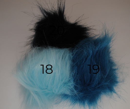 Blue Faux Fur Pom for Beanie