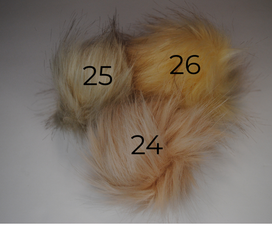 Cream Faux Fur Pom for Beanie