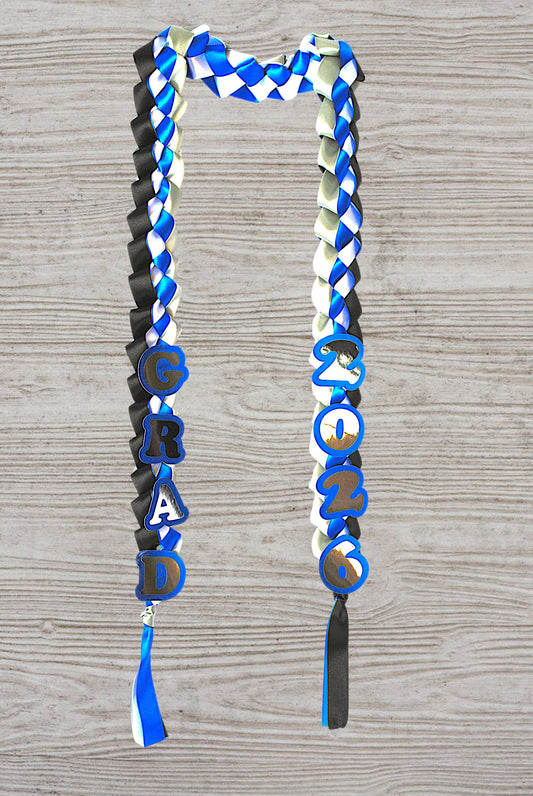 Blue and Black Graduation Lei